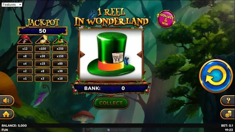 1 Reel In Wonderland Slots Spinomenal Collect and Win