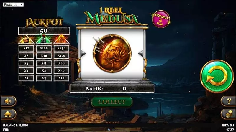 1 Reel Medusa Slots Spinomenal Collect and Win