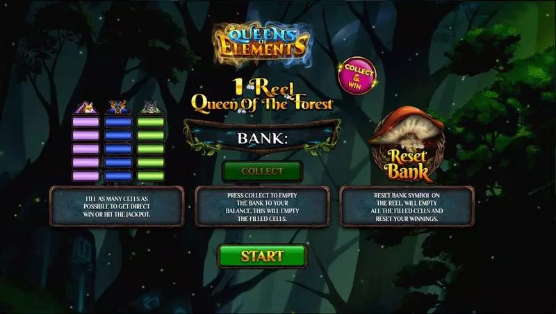 1 Reel Queen Of The Forest Slots Spinomenal Collect and Win