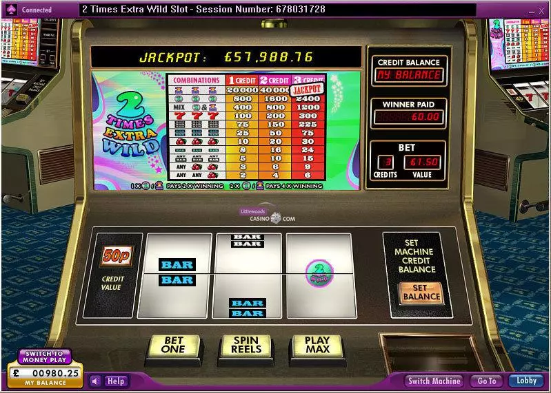 2 Times Extra Wild Slots 888 