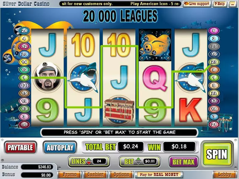 20 000 Leagues Slots WGS Technology Free Spins