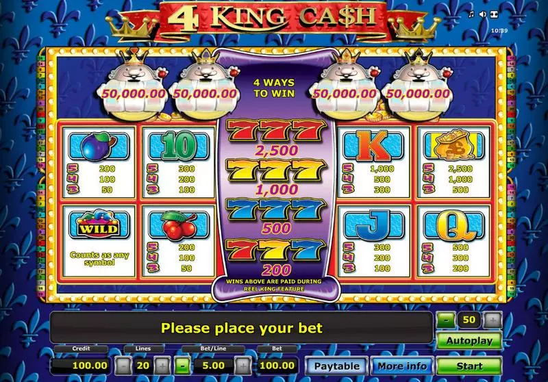 4 King Ca$h Slots Novomatic On Reel Game