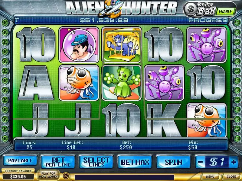 Alien Hunter Slots PlayTech Free Spins