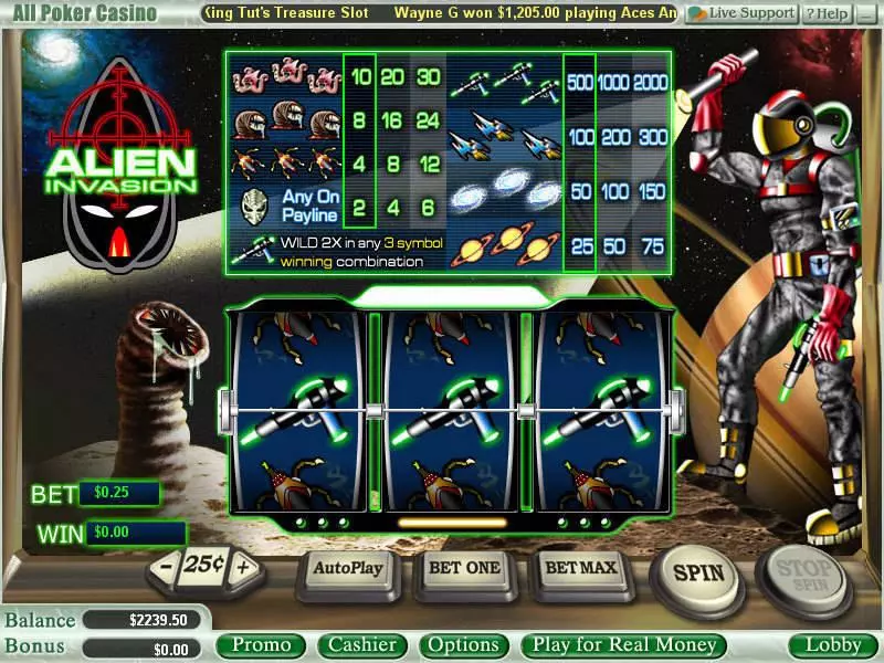 Alien Invasion Slots WGS Technology 