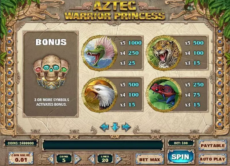Aztec Warrior Princess Slots Play'n GO Free Spins