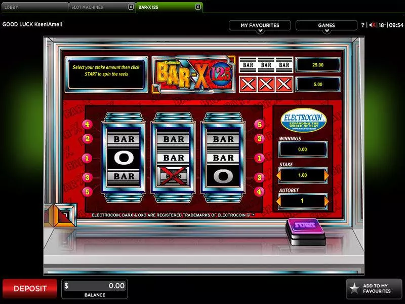 BAR-X 125 Slots 888 