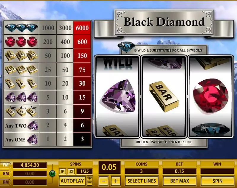 Black Diamond 1 Line Slots Topgame 