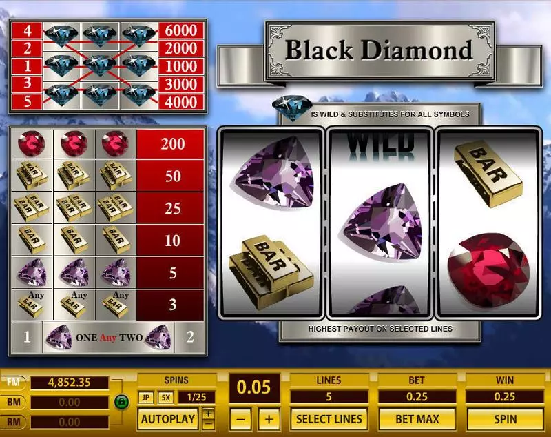 Black Diamond 5 Lines Slots Topgame 