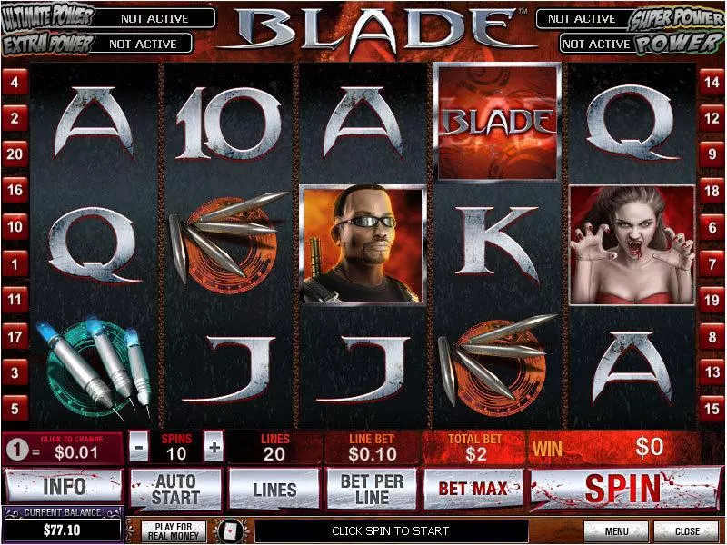 Blade Slots PlayTech Jackpot bonus game