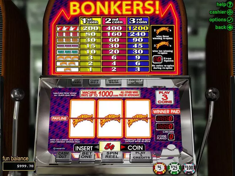 Bonkers Slots RTG Free Spins