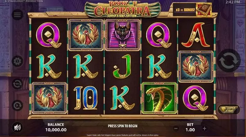 Book of Cleopatra Super Stake Edition Slots StakeLogic Super Stake