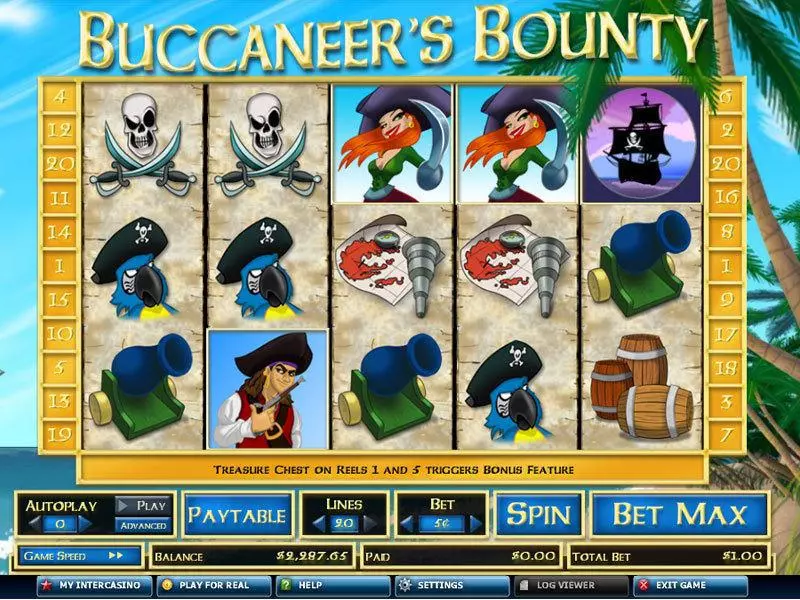 Buccaneer's Bounty 20 Lines Slots CryptoLogic Free Spins