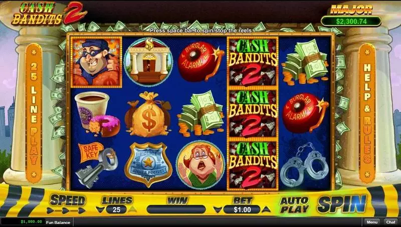 Cash Bandit 2 Slots RTG Free Spins