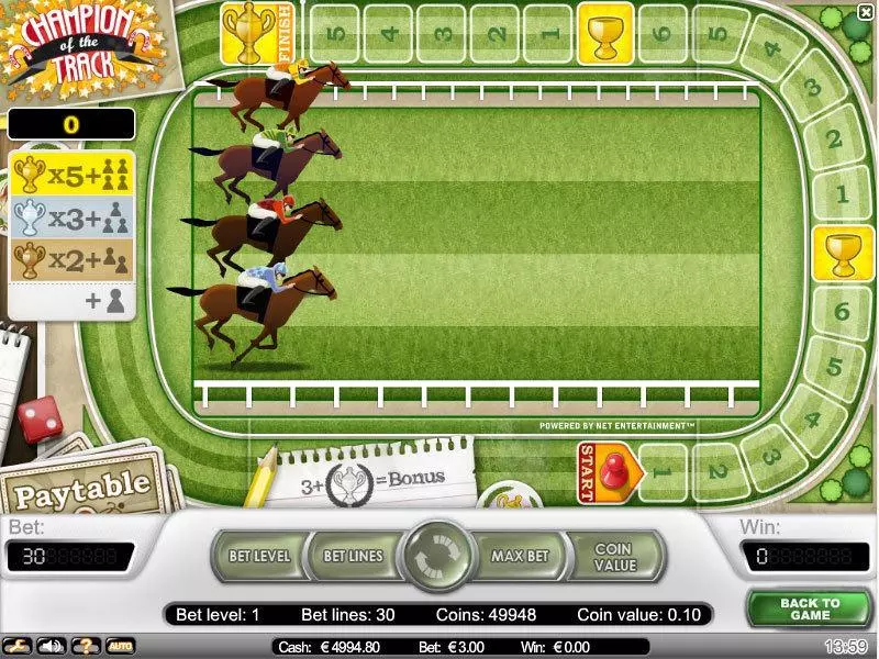 Champion of the Track Slots NetEnt Free Spins