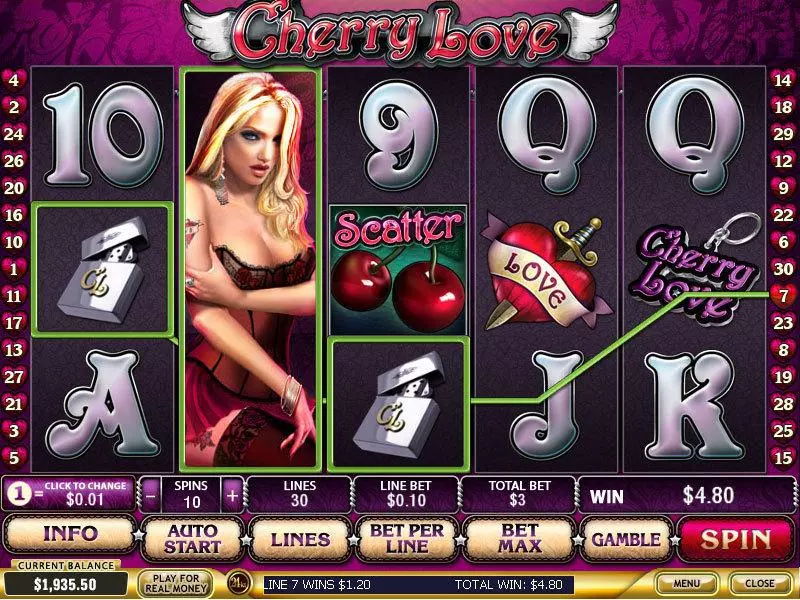 Cherry Love Slots PlayTech Free Spins