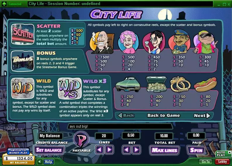 City Life Slots 888 Second Screen Game