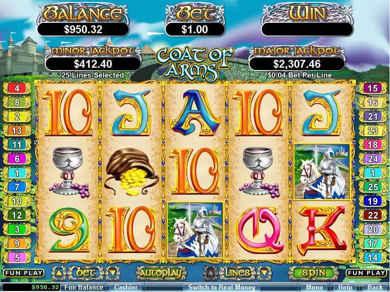 Coat of Arms Slots RTG Free Spins