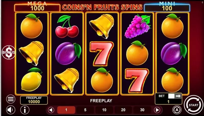 COINS'N FRUITS SPINS Slots 1Spin4Win 