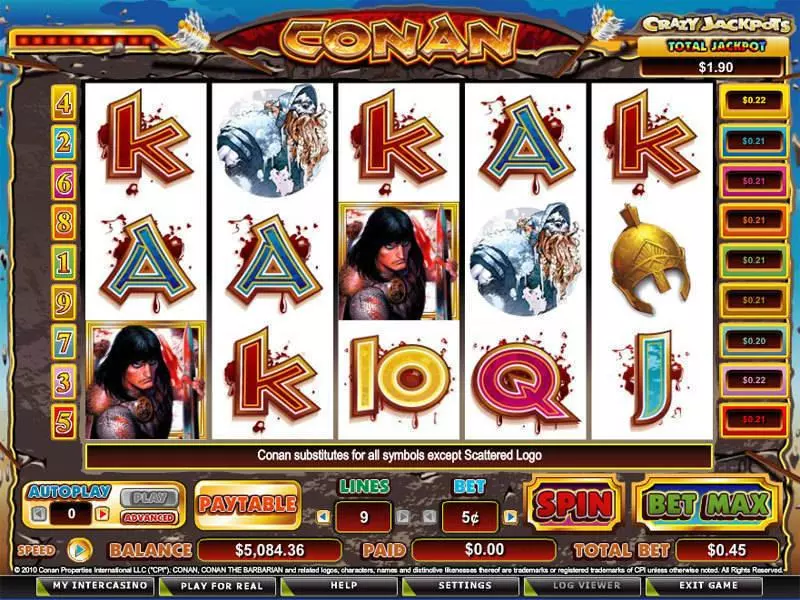 Conan the Barbarian Slots CryptoLogic Second Screen Game