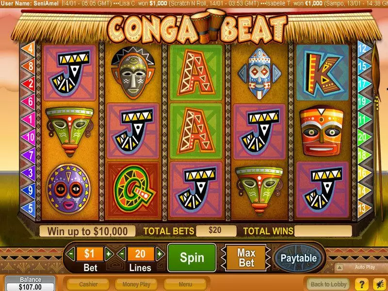 Conga Beat Slots NeoGames Second Screen Game