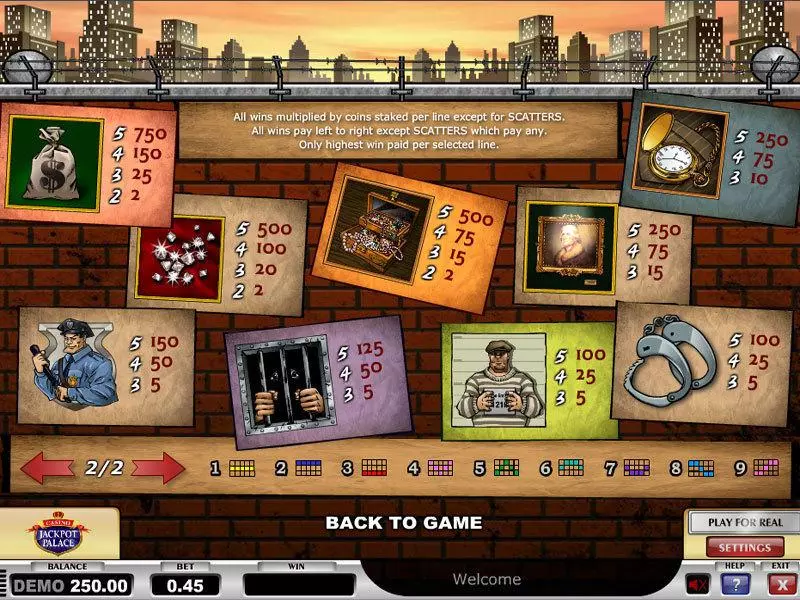 Cops n Robbers Slots Play'n GO Second Screen Game