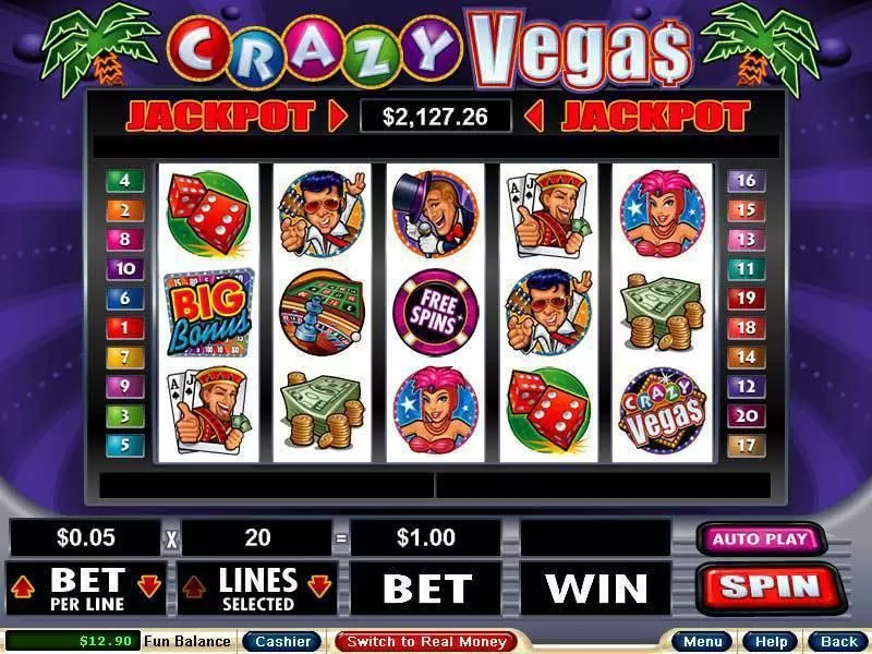 Crazy Vegas Slots RTG Free Spins