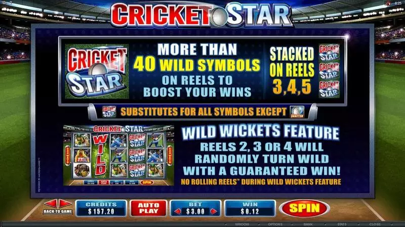 Cricket Star Slots Microgaming Free Spins