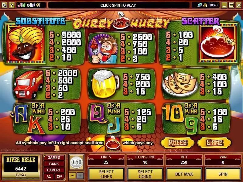 Curry in a Hurry Slots Microgaming Second Screen Game