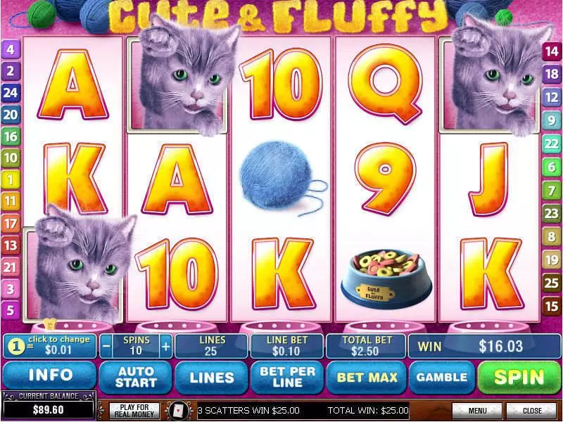 Cute and Fluffy Slots PlayTech Free Spins