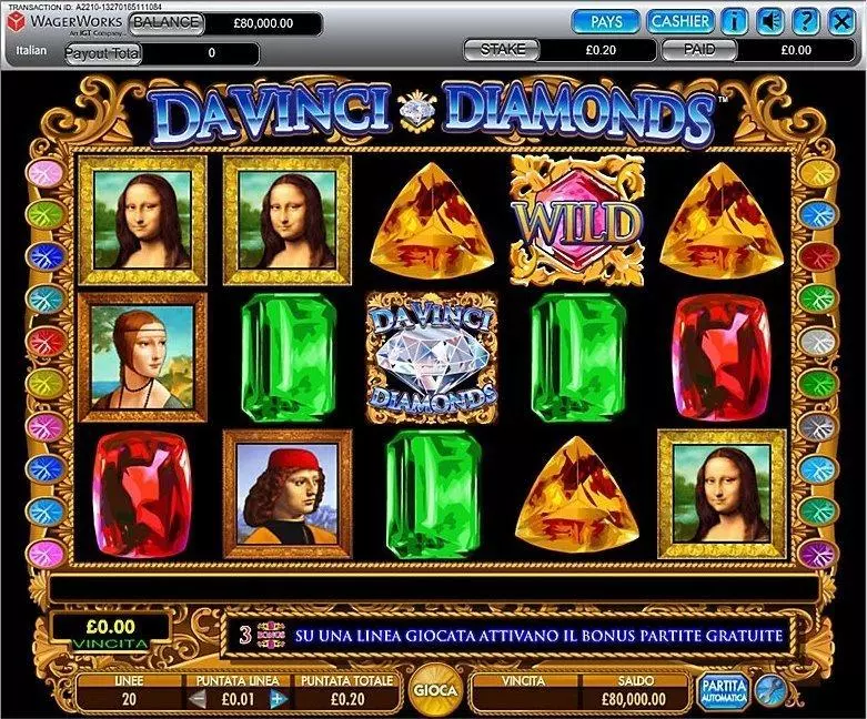 Da Vinci Diamonds Slots IGT Free Spins