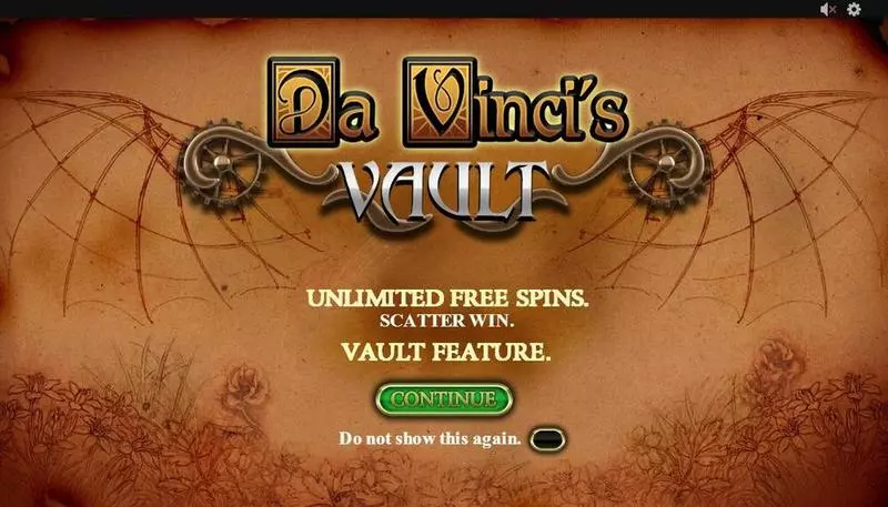 Da Vinci's Vault Slots PlayTech Free Spins