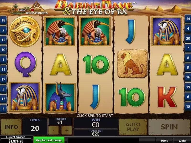 Daring Dave and the Eye of Ra Slots PlayTech Second Screen Game