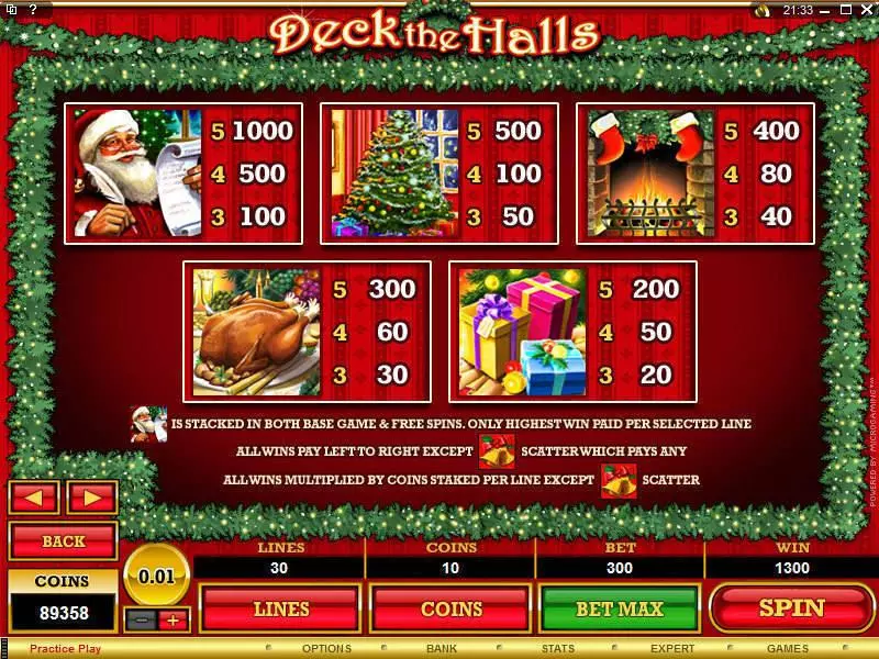 Deck the Halls Slots Microgaming Free Spins