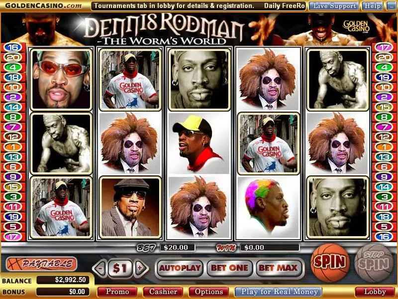 Dennis Rodman - The Worm's World Slots Vegas Technology Free Spins