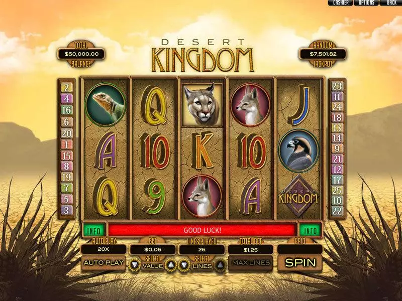 Desert Kingdom Slots RTG Second Screen Game