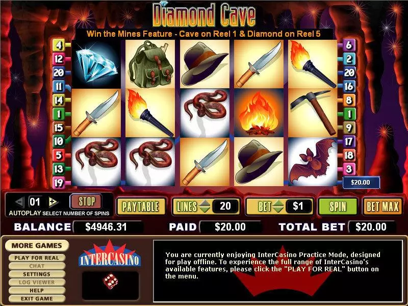 Diamond Cave Slots CryptoLogic Second Screen Game