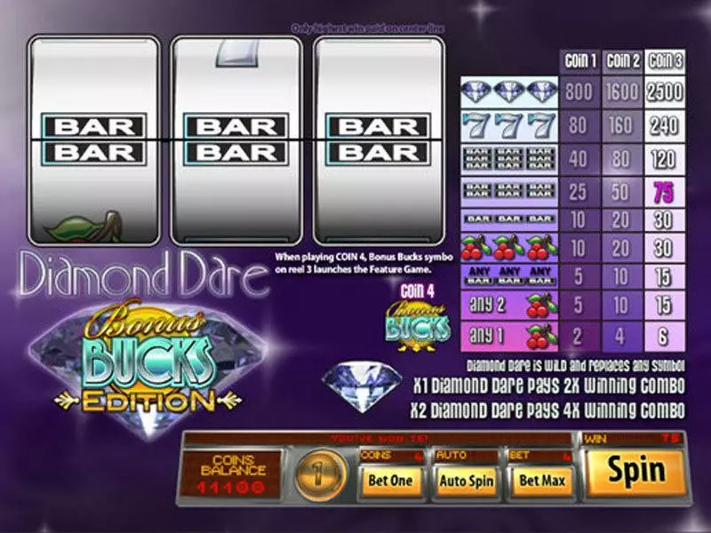 Diamond Dare Bucks Edition Slots Saucify Second Screen Game