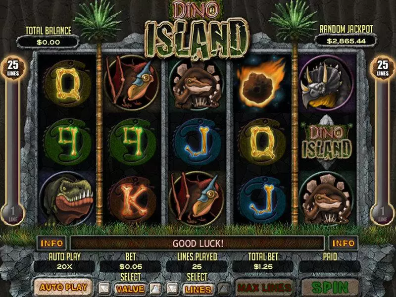 Dino Island Slots RTG Second Screen Game