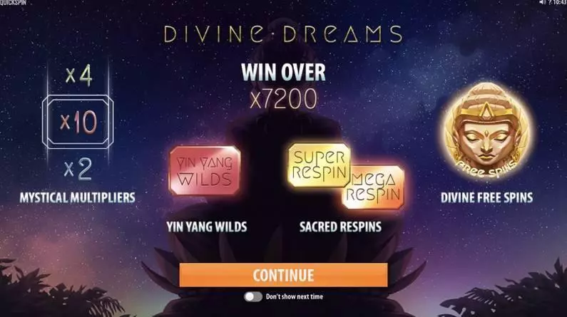 Divine Dreams Slots Quickspin Free Spins