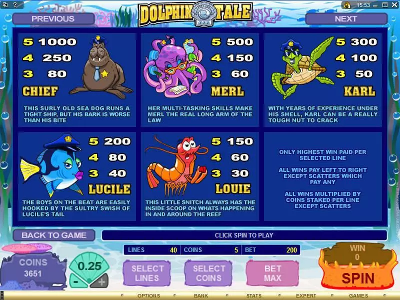 Dolphin Tale Slots Microgaming Free Spins