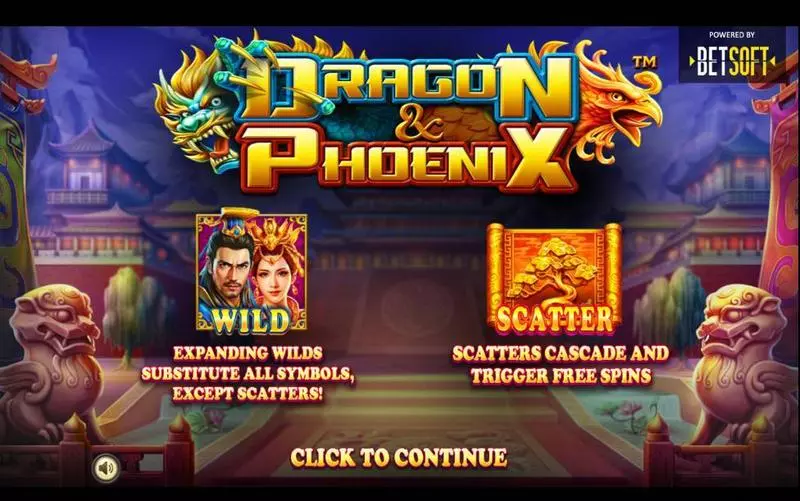 Dragon & Phoenix Slots BetSoft Scatters Cascade