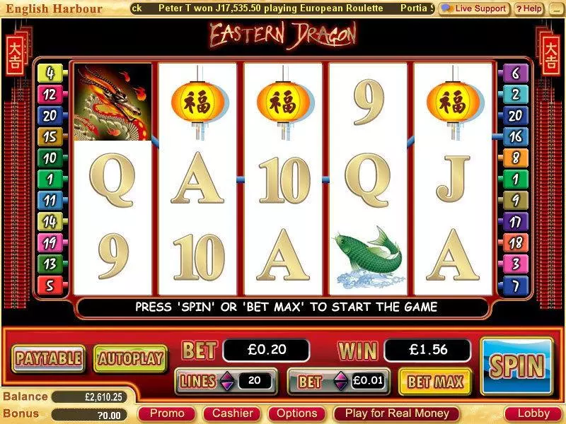 Eastern Dragon Slots WGS Technology Free Spins