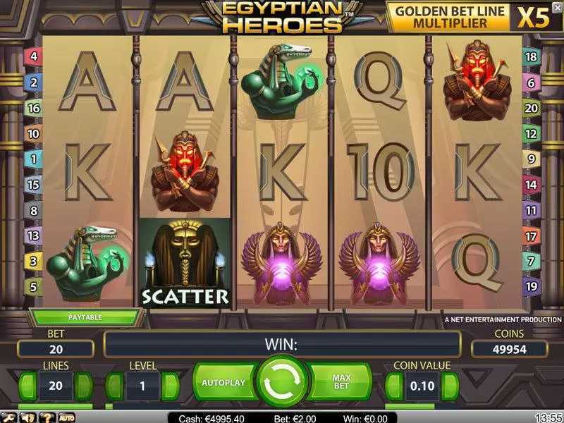 Egyptian Heroes Slots NetEnt Free Spins