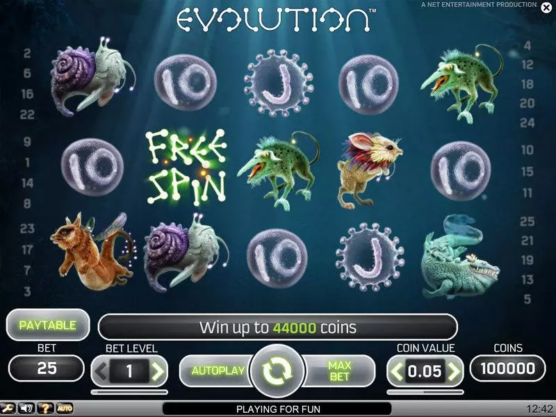 Evolution Slots NetEnt Free Spins
