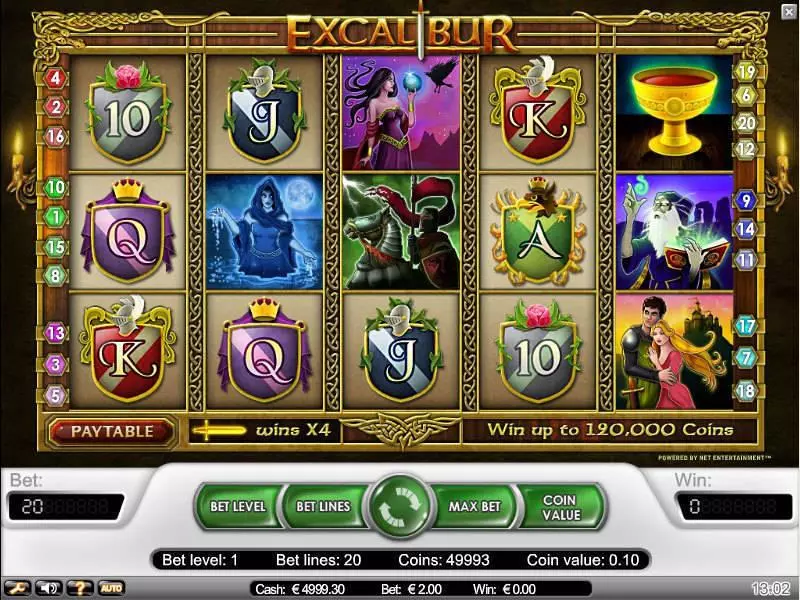 Excalibur Slots NetEnt Free Spins