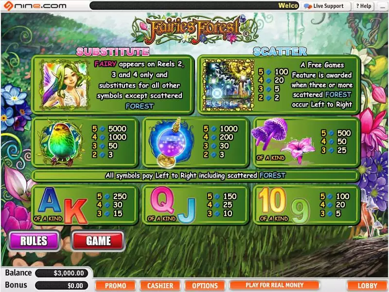 Fairies Forest Slots WGS Technology Free Spins