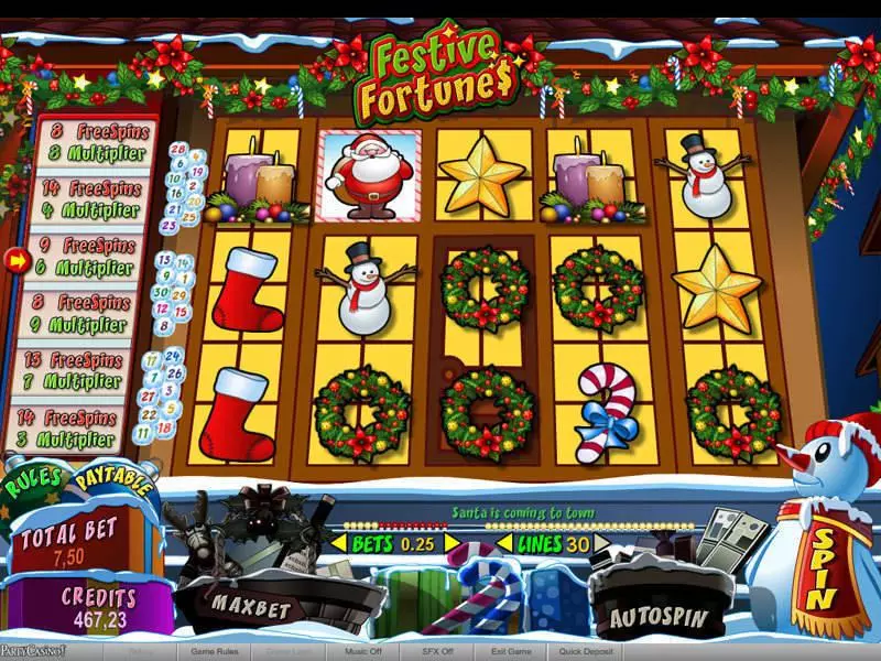 Festive Fortunes Slots bwin.party Free Spins