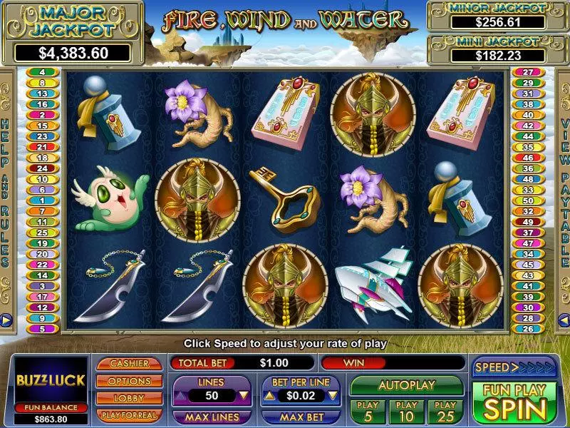 Fire, Wind and Water Slots NuWorks Free Spins