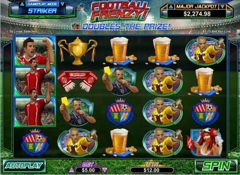 Football Frenzy Slots RTG Second Screen Game