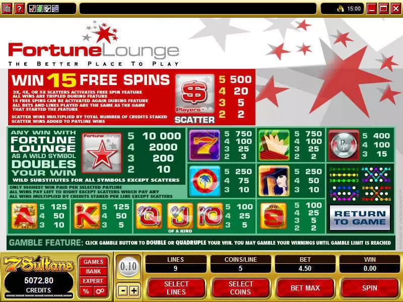 Fortune Lounge Slots Microgaming Free Spins